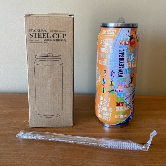 Other - NEW! 17 oz Volleyball Graphics Stainless Steel Tumbler